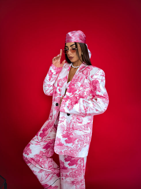 "LUXURY GEISHA" žakete - rozā ar baltu